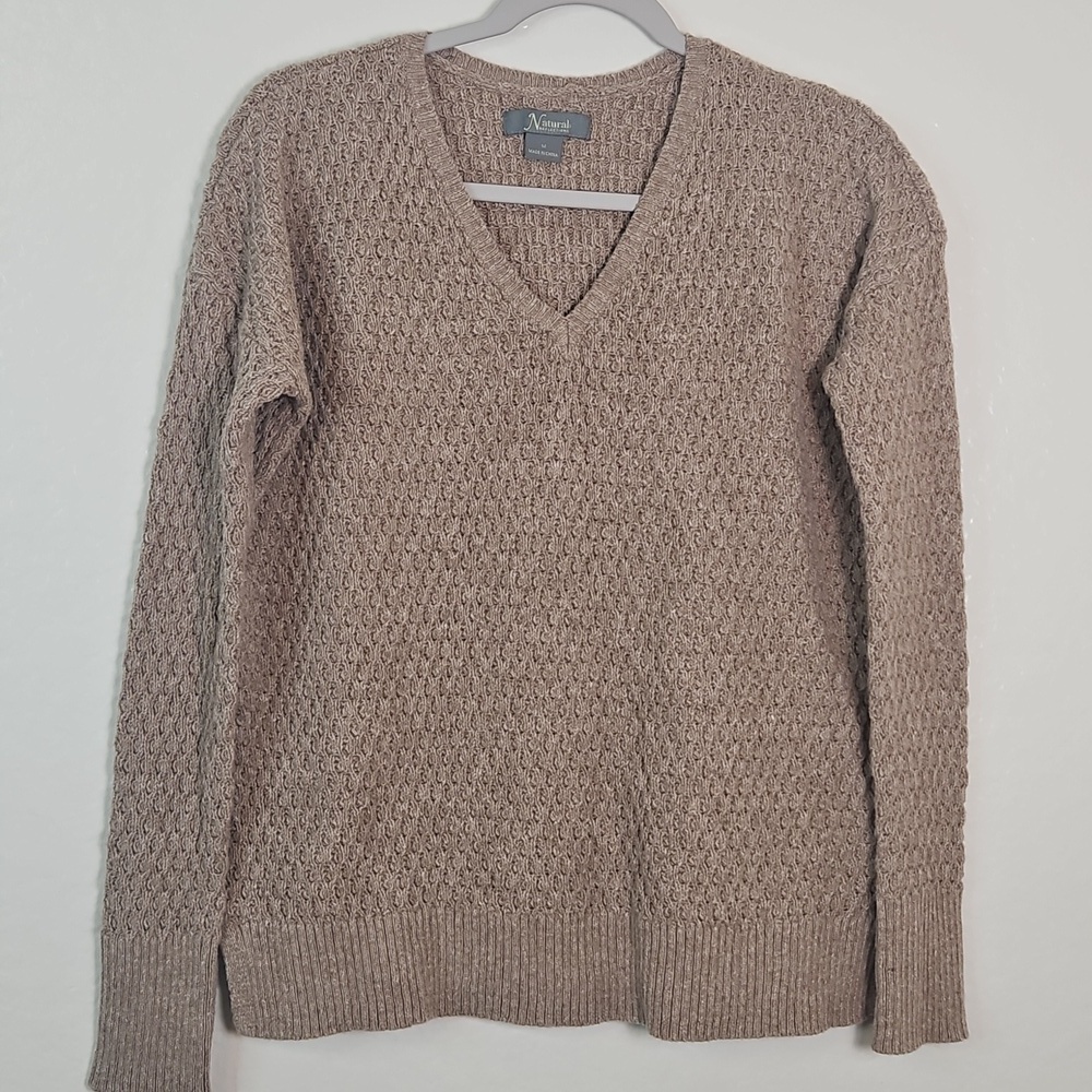Natural Reflections Women's Brown V-Neck Sweater